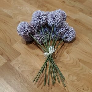 Lavender Pom-Pom Faux Floral Stems